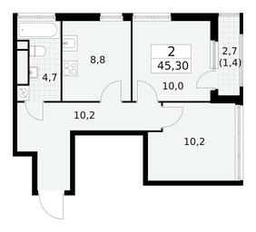 1-BD Apartment Sale, 45.3 sq. m. at Yzhnye Sady, Yuzhnye Sady Residential Complex, Moscow, Russia #4