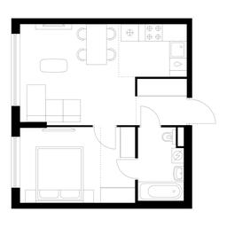 1-BD Apartment Sale, 39.6 sq. m. at Kutuzovskiy Kvartal, Ivana Franko Street, 20к1, Moscow, Russia #3