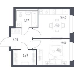Apartment Sale, 32.35平方米 at Egorovo Park, 1-y kvartal, posyolok Zhilino-1, Lubertsy City District, Moscow Region, Russia #4