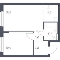 Apartment Sale, 40.79 sq. m. at Egorovo Park, 1-y kvartal, posyolok Zhilino-1, Lubertsy City District, Moscow Region, Russia #2