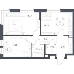 1-BD Apartment Sale, 53.97平方米 at Egorovo Park, 1-y kvartal, posyolok Zhilino-1, Lubertsy City District, Moscow Region, Russia #4