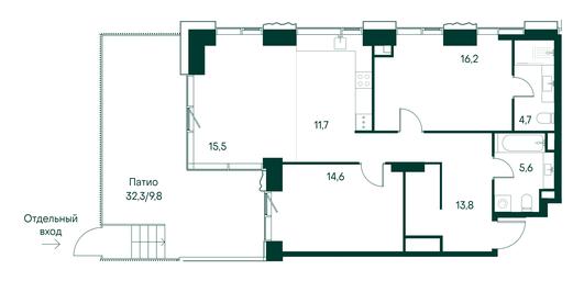 2-BD Apartment Sale, 91.9 sq. m. at Primavera, Volokolamskoye Highway, вл67, Moscow, Russia #3 2-BD Apartment Sale, 91.9 sq. m. at Primavera, Volokolamskoye Highway, вл67, Moscow, Russia #3