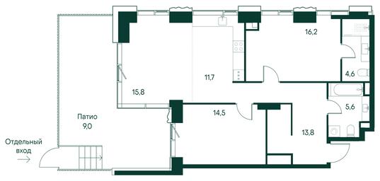 2-BD Apartment Sale, 91.9 sq. m. at Primavera, Volokolamskoye Highway, вл67, Moscow, Russia #2 2-BD Apartment Sale, 91.9 sq. m. at Primavera, Volokolamskoye Highway, вл67, Moscow, Russia #2