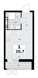 Apartment Sale, 20.7 sq. m. at Skandinaviya, Skandinaviya Residential Complex, Sosenskoye Settlement, Moscow, Russia #4