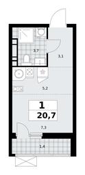 Apartment Sale, 20.7 sq. m. at Skandinaviya, Skandinaviya Residential Complex, Sosenskoye Settlement, Moscow, Russia #3 Apartment Sale, 20.7 sq. m. at Skandinaviya, Skandinaviya Residential Complex, Sosenskoye Settlement, Moscow, Russia #3