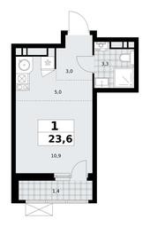 Apartment Sale, 23.6 sq. m. at Skandinaviya, Skandinaviya Residential Complex, Sosenskoye Settlement, Moscow, Russia #3