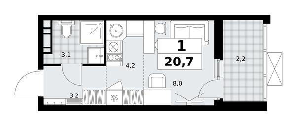 Apartment Sale, 20.7平方米 at Skandinaviya, Skandinaviya Residential Complex, Sosenskoye Settlement, Moscow, Russia #2 Apartment Sale, 20.7平方米 at Skandinaviya, Skandinaviya Residential Complex, Sosenskoye Settlement, Moscow, Russia #2
