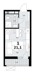 Apartment Sale, 21.1 sq. m. at Skandinaviya, Skandinaviya Residential Complex, Sosenskoye Settlement, Moscow, Russia #2 Apartment Sale, 21.1 sq. m. at Skandinaviya, Skandinaviya Residential Complex, Sosenskoye Settlement, Moscow, Russia #2