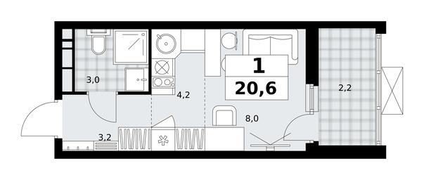 Apartment Sale, 20.6 sq. m. at Skandinaviya, Skandinaviya Residential Complex, Sosenskoye Settlement, Moscow, Russia #2