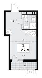 Apartment Sale, 22.9平方米 at Skandinaviya, Skandinaviya Residential Complex, Sosenskoye Settlement, Moscow, Russia #3 Apartment Sale, 22.9平方米 at Skandinaviya, Skandinaviya Residential Complex, Sosenskoye Settlement, Moscow, Russia #3