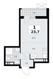 Apartment Sale, 23.7平方米 at Skandinaviya, Skandinaviya Residential Complex, Sosenskoye Settlement, Moscow, Russia #4