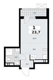 Apartment Sale, 23.7平方米 at Skandinaviya, Skandinaviya Residential Complex, Sosenskoye Settlement, Moscow, Russia #3