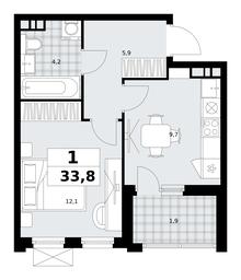 Apartment Sale, 33.8平方米 at Skandinaviya, Skandinaviya Residential Complex, Sosenskoye Settlement, Moscow, Russia #2 Apartment Sale, 33.8平方米 at Skandinaviya, Skandinaviya Residential Complex, Sosenskoye Settlement, Moscow, Russia #2