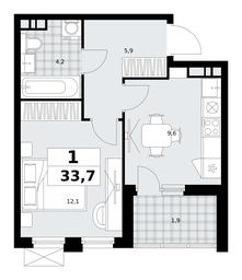Apartment Sale, 33.7平方米 at Skandinaviya, Skandinaviya Residential Complex, Sosenskoye Settlement, Moscow, Russia #2 Apartment Sale, 33.7平方米 at Skandinaviya, Skandinaviya Residential Complex, Sosenskoye Settlement, Moscow, Russia #2
