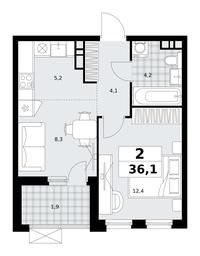 1-BD Apartment Sale, 36.1 sq. m. at Skandinaviya, Skandinaviya Residential Complex, Sosenskoye Settlement, Moscow, Russia #2 1-BD Apartment Sale, 36.1 sq. m. at Skandinaviya, Skandinaviya Residential Complex, Sosenskoye Settlement, Moscow, Russia #2