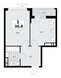 Apartment Sale, 36.8平方米 at Skandinaviya, Skandinaviya Residential Complex, Sosenskoye Settlement, Moscow, Russia #4