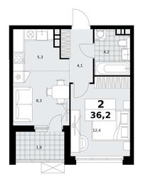 1-BD Apartment Sale, 36.2 sq. m. at Skandinaviya, Skandinaviya Residential Complex, Sosenskoye Settlement, Moscow, Russia #2 1-BD Apartment Sale, 36.2 sq. m. at Skandinaviya, Skandinaviya Residential Complex, Sosenskoye Settlement, Moscow, Russia #2