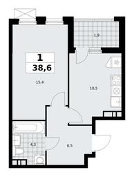 Apartment Sale, 38.6 sq. m. at Skandinaviya, Skandinaviya Residential Complex, Sosenskoye Settlement, Moscow, Russia #4