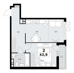 1-BD Apartment Sale, 43.9平方米 at Skandinaviya, Skandinaviya Residential Complex, Sosenskoye Settlement, Moscow, Russia #2 1-BD Apartment Sale, 43.9平方米 at Skandinaviya, Skandinaviya Residential Complex, Sosenskoye Settlement, Moscow, Russia #2