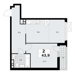 1-BD Apartment Sale, 43.9平方米 at Skandinaviya, Skandinaviya Residential Complex, Sosenskoye Settlement, Moscow, Russia #3 1-BD Apartment Sale, 43.9平方米 at Skandinaviya, Skandinaviya Residential Complex, Sosenskoye Settlement, Moscow, Russia #3
