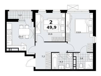 1-BD Apartment Sale, 49.9 sq. m. at Skandinaviya, Skandinaviya Residential Complex, Sosenskoye Settlement, Moscow, Russia #2
