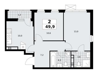 1-BD Apartment Sale, 49.9 sq. m. at Skandinaviya, Skandinaviya Residential Complex, Sosenskoye Settlement, Moscow, Russia #4