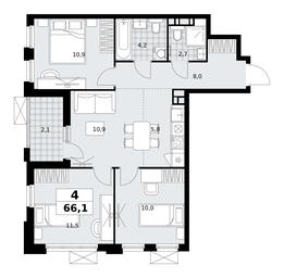 3-BD Apartment Sale, 66.1平方米 at Skandinaviya, Skandinaviya Residential Complex, Sosenskoye Settlement, Moscow, Russia #2 3-BD Apartment Sale, 66.1平方米 at Skandinaviya, Skandinaviya Residential Complex, Sosenskoye Settlement, Moscow, Russia #2
