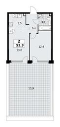 1-BD Apartment Sale, 53.3 sq. m. at Skandinaviya, Skandinaviya Residential Complex, Sosenskoye Settlement, Moscow, Russia #3 1-BD Apartment Sale, 53.3 sq. m. at Skandinaviya, Skandinaviya Residential Complex, Sosenskoye Settlement, Moscow, Russia #3