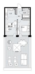 1-BD Apartment Sale, 53.3 sq. m. at Skandinaviya, Skandinaviya Residential Complex, Sosenskoye Settlement, Moscow, Russia #2 1-BD Apartment Sale, 53.3 sq. m. at Skandinaviya, Skandinaviya Residential Complex, Sosenskoye Settlement, Moscow, Russia #2
