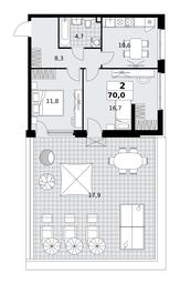 1-BD Apartment Sale, 70 sq. m. at Skandinaviya, Skandinaviya Residential Complex, Sosenskoye Settlement, Moscow, Russia #2