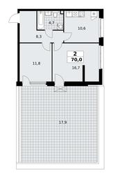 1-BD Apartment Sale, 70 sq. m. at Skandinaviya, Skandinaviya Residential Complex, Sosenskoye Settlement, Moscow, Russia #3