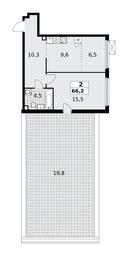 1-BD Apartment Sale, 66.2 sq. m. at Skandinaviya, Skandinaviya Residential Complex, Sosenskoye Settlement, Moscow, Russia #4