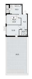 1-BD Apartment Sale, 71.2 sq. m. at Skandinaviya, Skandinaviya Residential Complex, Sosenskoye Settlement, Moscow, Russia #3 1-BD Apartment Sale, 71.2 sq. m. at Skandinaviya, Skandinaviya Residential Complex, Sosenskoye Settlement, Moscow, Russia #3