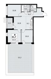3-BD Apartment Sale, 81.7平方米 at Skandinaviya, Skandinaviya Residential Complex, Sosenskoye Settlement, Moscow, Russia #4
