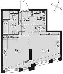 Apartment Sale, 34.5平方米 at Rotterdam, Varshavskoye Highway, 37Ак1с2, Moscow, Russia #4