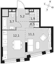Apartment Sale, 34.5平方米 at Rotterdam, Varshavskoye Highway, 37Ак1с2, Moscow, Russia #3 Apartment Sale, 34.5平方米 at Rotterdam, Varshavskoye Highway, 37Ак1с2, Moscow, Russia #3