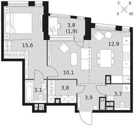 2-BD Apartment Sale, 54.6 sq. m. at Rotterdam, Varshavskoye Highway, 37Ак1с2, Moscow, Russia #3 2-BD Apartment Sale, 54.6 sq. m. at Rotterdam, Varshavskoye Highway, 37Ак1с2, Moscow, Russia #3
