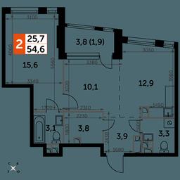 2-BD Apartment Sale, 54.6 sq. m. at Rotterdam, Varshavskoye Highway, 37Ак1с2, Moscow, Russia #2 2-BD Apartment Sale, 54.6 sq. m. at Rotterdam, Varshavskoye Highway, 37Ак1с2, Moscow, Russia #2