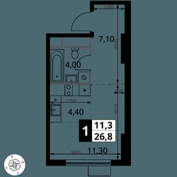 Apartment Sale, 26.8 sq. m. at 1 Himkinskij, zhiloy kompleks 1-y Khimkinskiy, kvartal Mezhdunarodny, mikrorayon Klyazma-Starbeyevo, Khimki, Moscow Region, Russia #3 Apartment Sale, 26.8 sq. m. at 1 Himkinskij, zhiloy kompleks 1-y Khimkinskiy, kvartal Mezhdunarodny, mikrorayon Klyazma-Starbeyevo, Khimki, Moscow Region, Russia #3