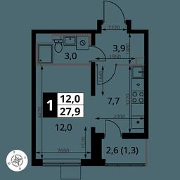 Apartment Sale, 27.9平方米 at Pervy Yuzhny, zhiloy kompleks Pervy Yuzhny, Leninskiy City District, Moscow Region, Russia #2 Apartment Sale, 27.9平方米 at Pervy Yuzhny, zhiloy kompleks Pervy Yuzhny, Leninskiy City District, Moscow Region, Russia #2