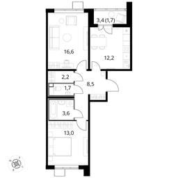 2-BD Apartment Sale, 59.6 sq. m. at Pervyi Lermontovskiy, zhiloy kompleks 1-y Lermontovskiy, Lyubertsy, Moscow Region, Russia #3 2-BD Apartment Sale, 59.6 sq. m. at Pervyi Lermontovskiy, zhiloy kompleks 1-y Lermontovskiy, Lyubertsy, Moscow Region, Russia #3