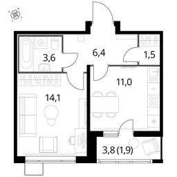 1-BD Apartment Sale, 38.3 sq. m. at Pervyi Lermontovskiy, zhiloy kompleks 1-y Lermontovskiy, Lyubertsy, Moscow Region, Russia #3 1-BD Apartment Sale, 38.3 sq. m. at Pervyi Lermontovskiy, zhiloy kompleks 1-y Lermontovskiy, Lyubertsy, Moscow Region, Russia #3
