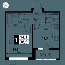 1-BD Apartment Sale, 38.3 sq. m. at Pervyi Lermontovskiy, zhiloy kompleks 1-y Lermontovskiy, Lyubertsy, Moscow Region, Russia #2 1-BD Apartment Sale, 38.3 sq. m. at Pervyi Lermontovskiy, zhiloy kompleks 1-y Lermontovskiy, Lyubertsy, Moscow Region, Russia #2