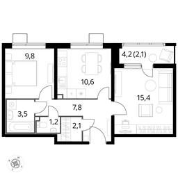 2-BD Apartment Sale, 52.6 sq. m. at Pervyi Lermontovskiy, zhiloy kompleks 1-y Lermontovskiy, Lyubertsy, Moscow Region, Russia #3 2-BD Apartment Sale, 52.6 sq. m. at Pervyi Lermontovskiy, zhiloy kompleks 1-y Lermontovskiy, Lyubertsy, Moscow Region, Russia #3