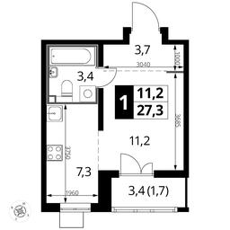 Apartment Sale, 27.4 sq. m. at Pervyi Lermontovskiy, zhiloy kompleks 1-y Lermontovskiy, Lyubertsy, Moscow Region, Russia #2 Apartment Sale, 27.4 sq. m. at Pervyi Lermontovskiy, zhiloy kompleks 1-y Lermontovskiy, Lyubertsy, Moscow Region, Russia #2