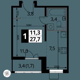 Apartment Sale, 27.6 sq. m. at Pervyi Lermontovskiy, zhiloy kompleks 1-y Lermontovskiy, Lyubertsy, Moscow Region, Russia #2 Apartment Sale, 27.6 sq. m. at Pervyi Lermontovskiy, zhiloy kompleks 1-y Lermontovskiy, Lyubertsy, Moscow Region, Russia #2