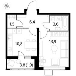 1-BD Apartment Sale, 37.9 sq. m. at Pervyi Lermontovskiy, zhiloy kompleks 1-y Lermontovskiy, Lyubertsy, Moscow Region, Russia #3