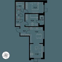 3-BD Apartment Sale, 68平方米 at Pervy Yuzhny, zhiloy kompleks Pervy Yuzhny, Leninskiy City District, Moscow Region, Russia #3 3-BD Apartment Sale, 68平方米 at Pervy Yuzhny, zhiloy kompleks Pervy Yuzhny, Leninskiy City District, Moscow Region, Russia #3
