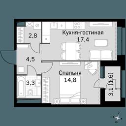 1-BD Apartment Sale, 44.4平方米 at Sky Garden, Stroitelny Drive, 9с6, Moscow, Russia #2 1-BD Apartment Sale, 44.4平方米 at Sky Garden, Stroitelny Drive, 9с6, Moscow, Russia #2