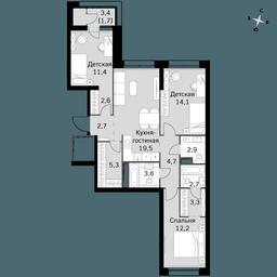 3-BD Apartment Sale, 86.7 sq. m. at Sky Garden, Stroitelny Drive, 9с6, Moscow, Russia #2